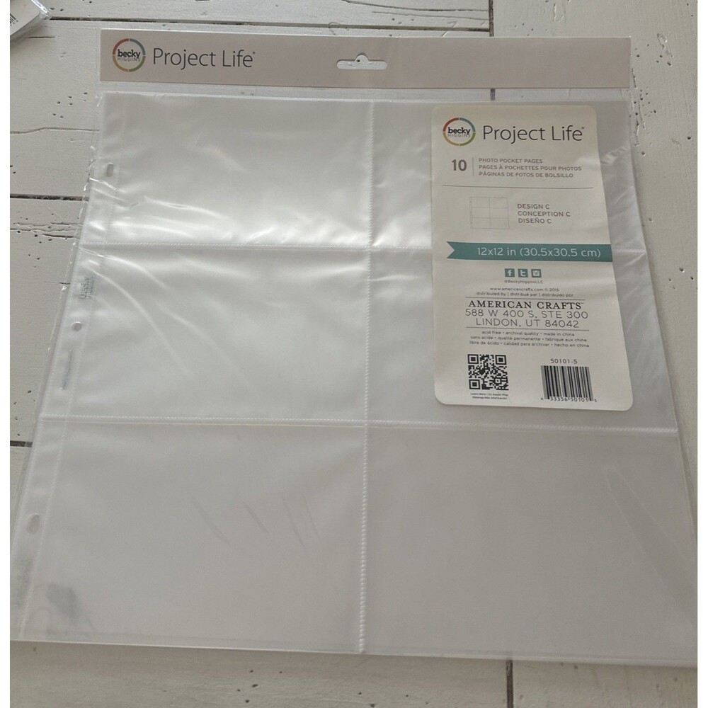 Becky Higgins Project Life 12x12  Design C Photo Pocket Pages 10 Pack 50101-5